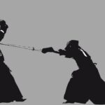 Two people contending in Kendo