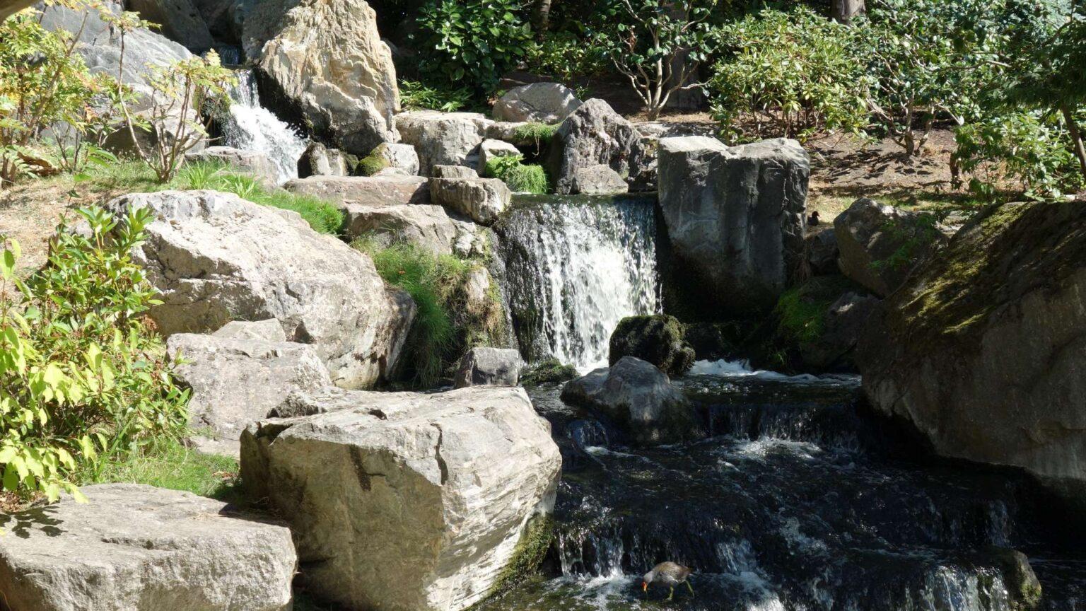 A rocky cascading waterfall