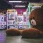 Japanese crane game center with bear