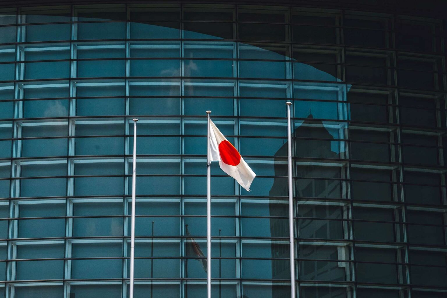 Japanese flag on a pole